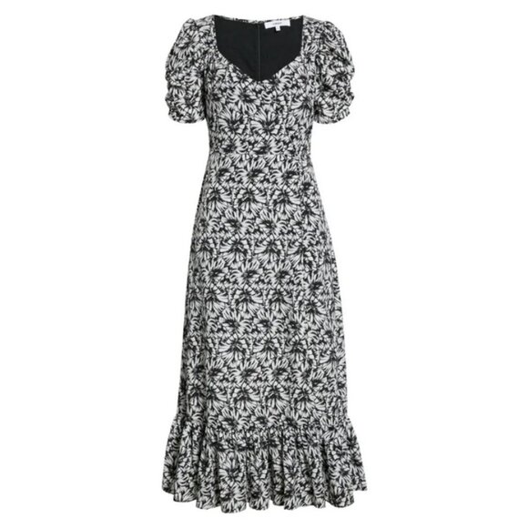 💕LIKELY💕 Saylor Dress ~ Black & White Abstract Floral Print 6 NWT - Picture 7 of 16